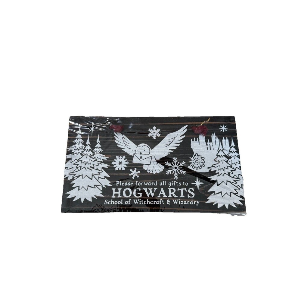 Loot Crate Harry Potter Hogwarts hanging wood plaque sign Owl Christmas gifts